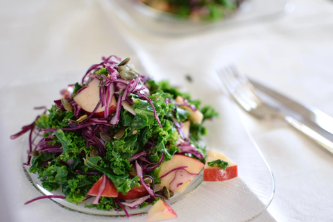 Kale and Apple Salad with Miso & Dijon mustard Dressing