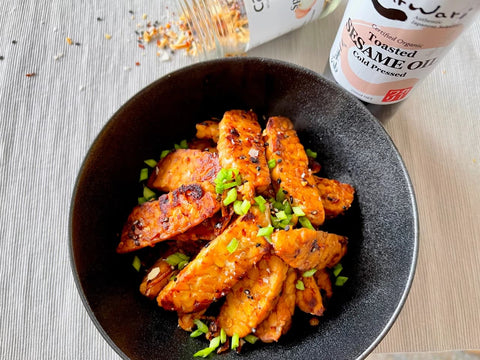 Quick Pan-Fried Tempeh with Spicy Tamari Seasoning