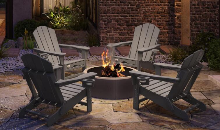 Adirondack Chairs with fire pit
