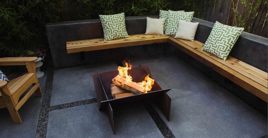 Benches with fire pit