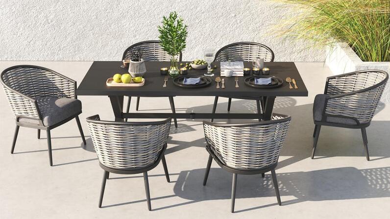 HDPE wicker outdoor dining set