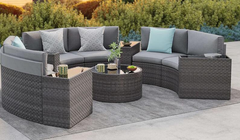 HDPE wicker outdoor sectional