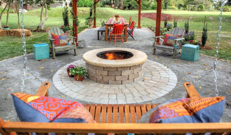 Rustic Patio fire pit