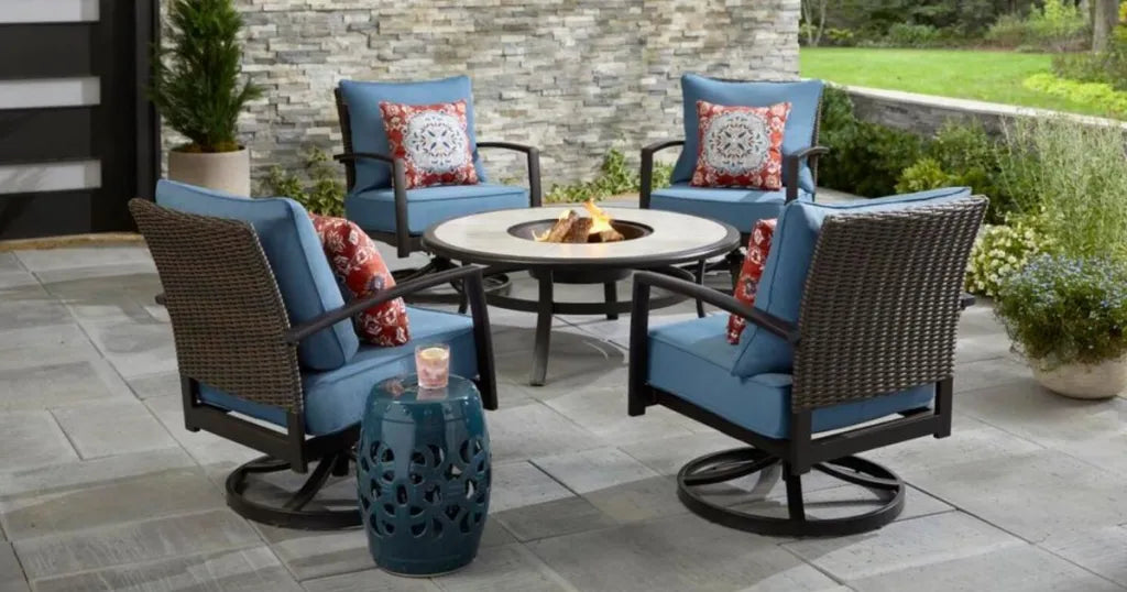 Swivel Chairs with fire pit