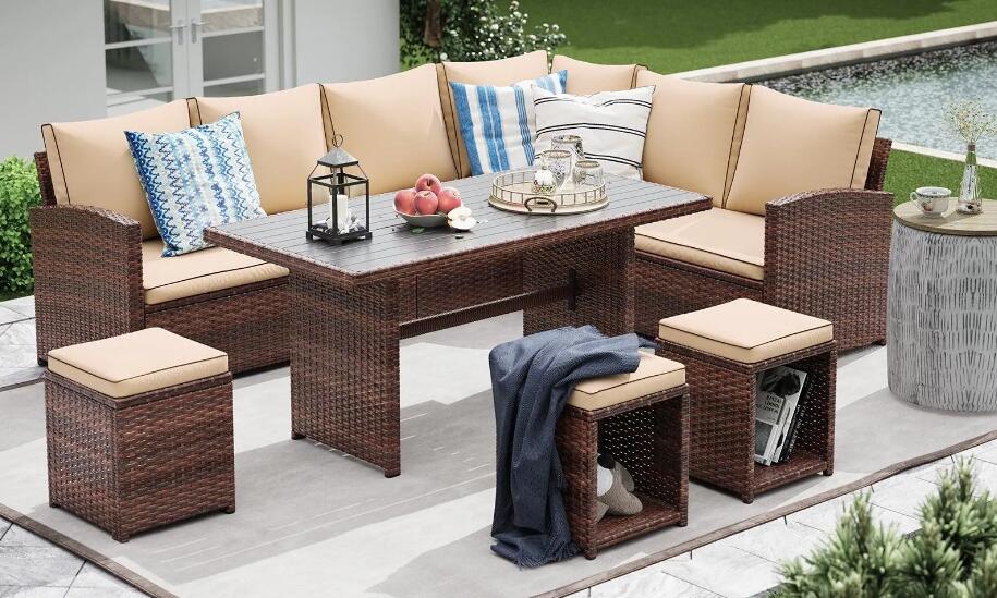 outdoor sectional dining set