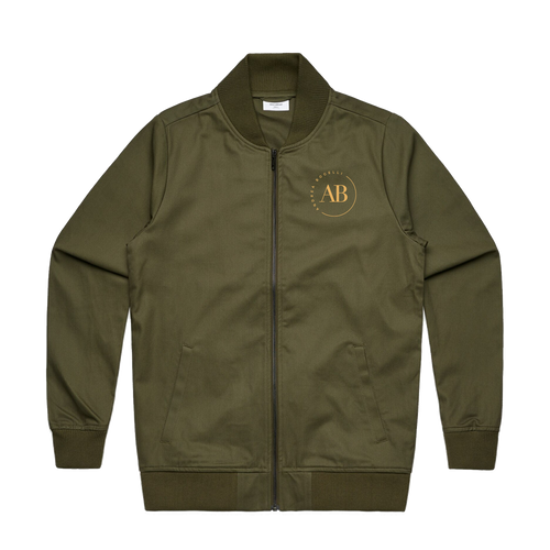 AB' Gold Monogram Bomber Jacket – Andrea Bocelli