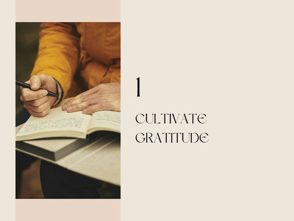 Photo of a journal with the caption "Cultivate Gratitude"