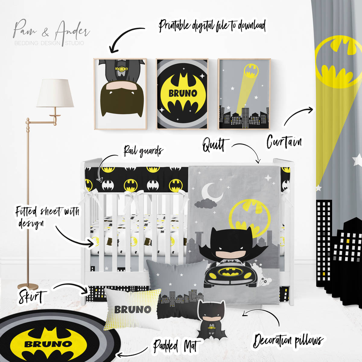 Batman Crib Bedding Set – Pam and Ander