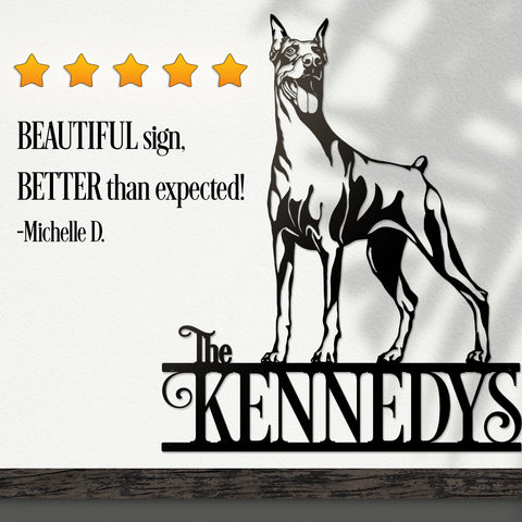 metal doberman personalize sign customer review