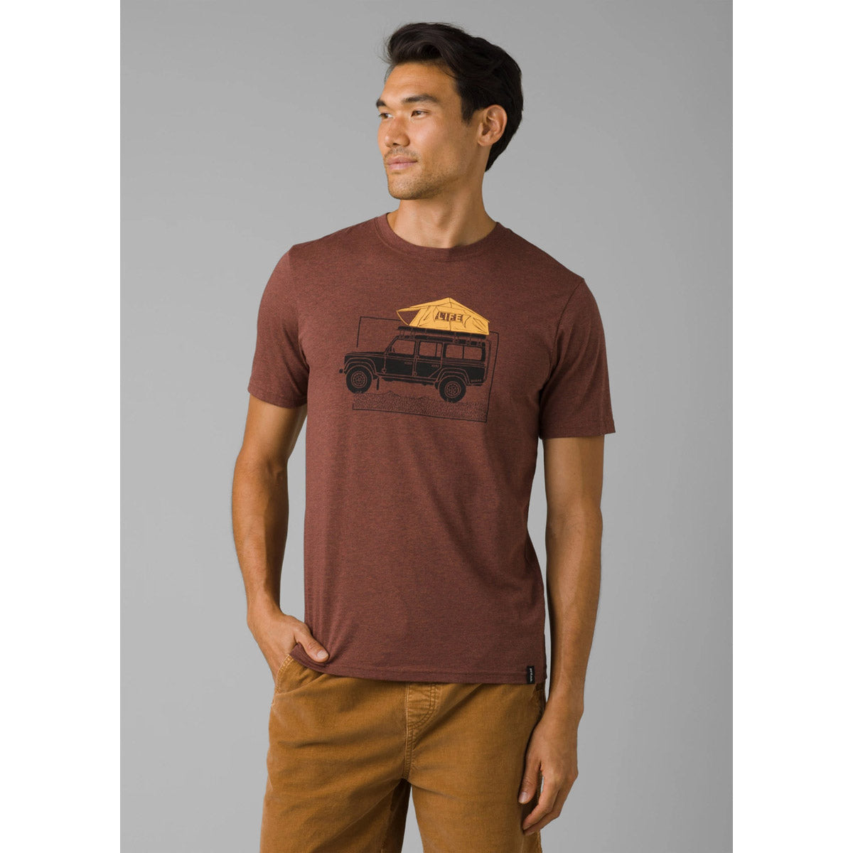 Patagonia Line Logo Ridge Stripe Organic Pocket T-Shirt - Men's Oar Tan S