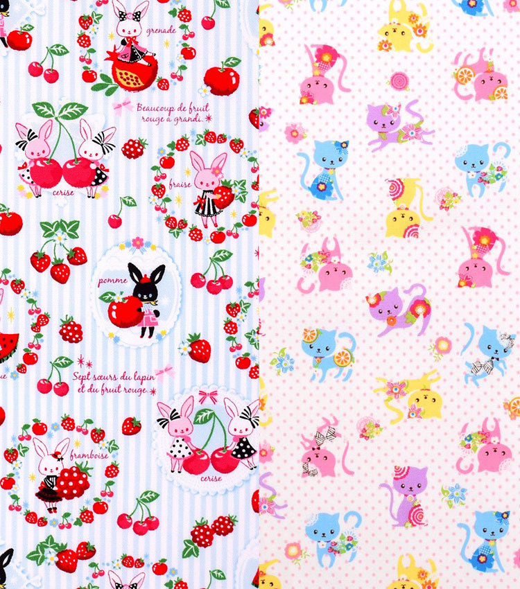 Rabbit pattern, cat pattern, forest animal motif