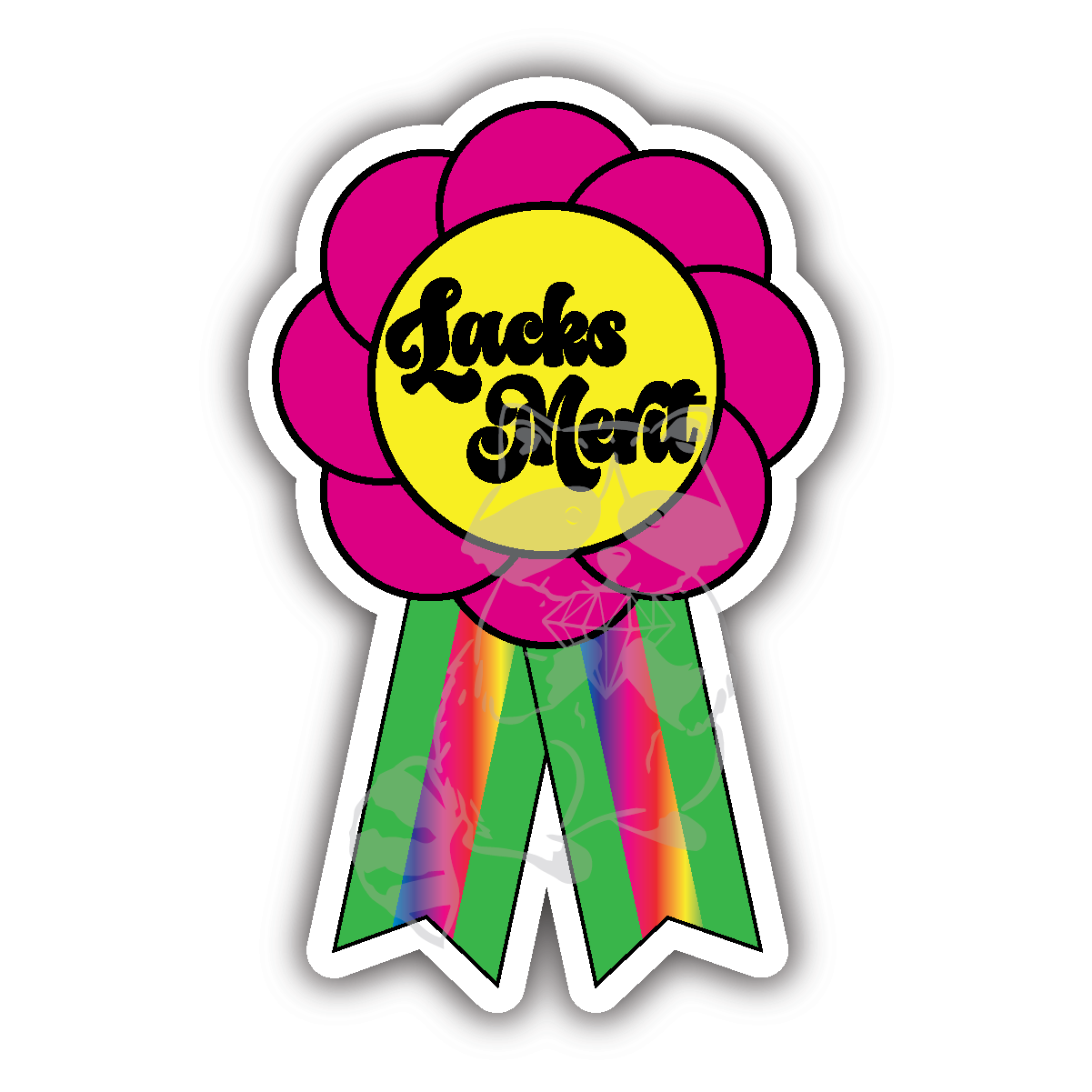 Lacks Merit Ribbon sticker 4 inch