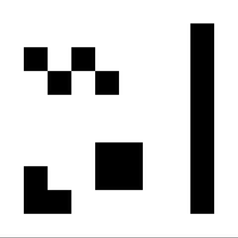 Some crisp pixel shapes that originally were 10x10 pixels in size and were scaled up by an even number with the nearest neighbor interpolation method.