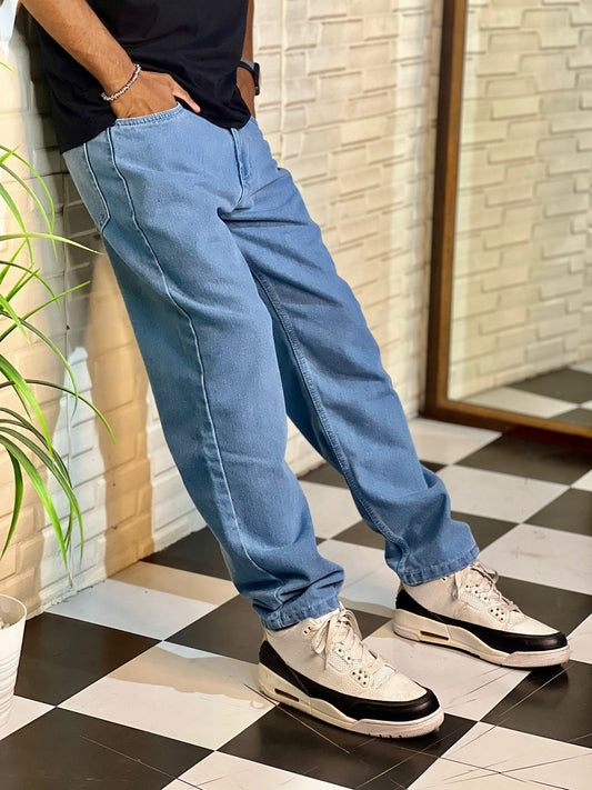 Dual Shade Straight Fit Baggy Denim Jeans – Your Drip