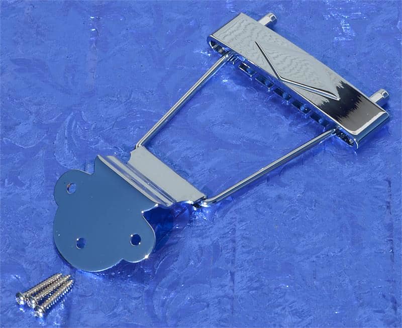 Short Chrome Trapeze Tailpiece For Thin Arch Top Hollow Body Guitar, #SDT