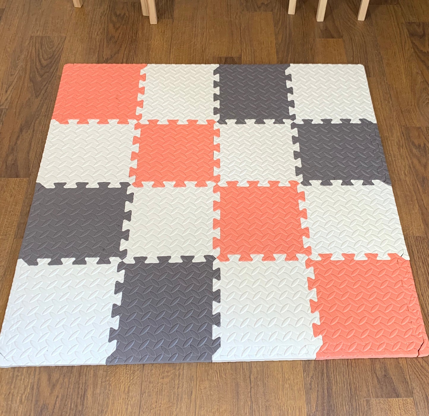 Modern Playmats - Coral, Grey and White