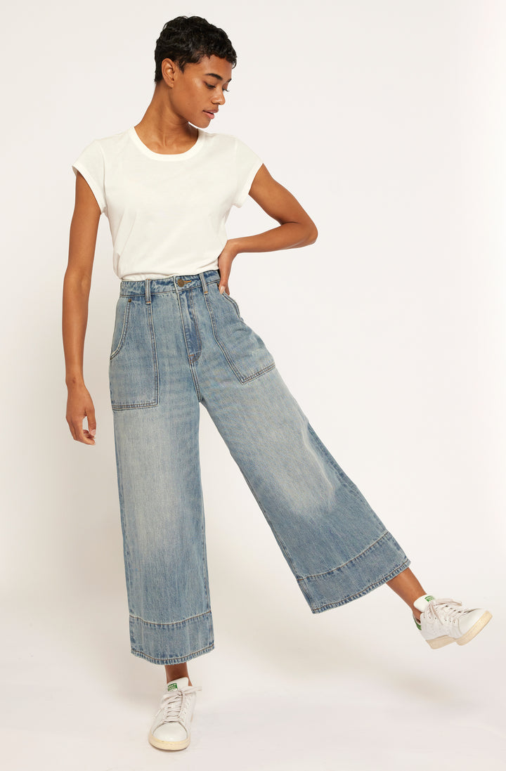 HIGH WAISTED PUSHPOP CUFF CROP JUST A NIBBLE  MOTHER DENIM