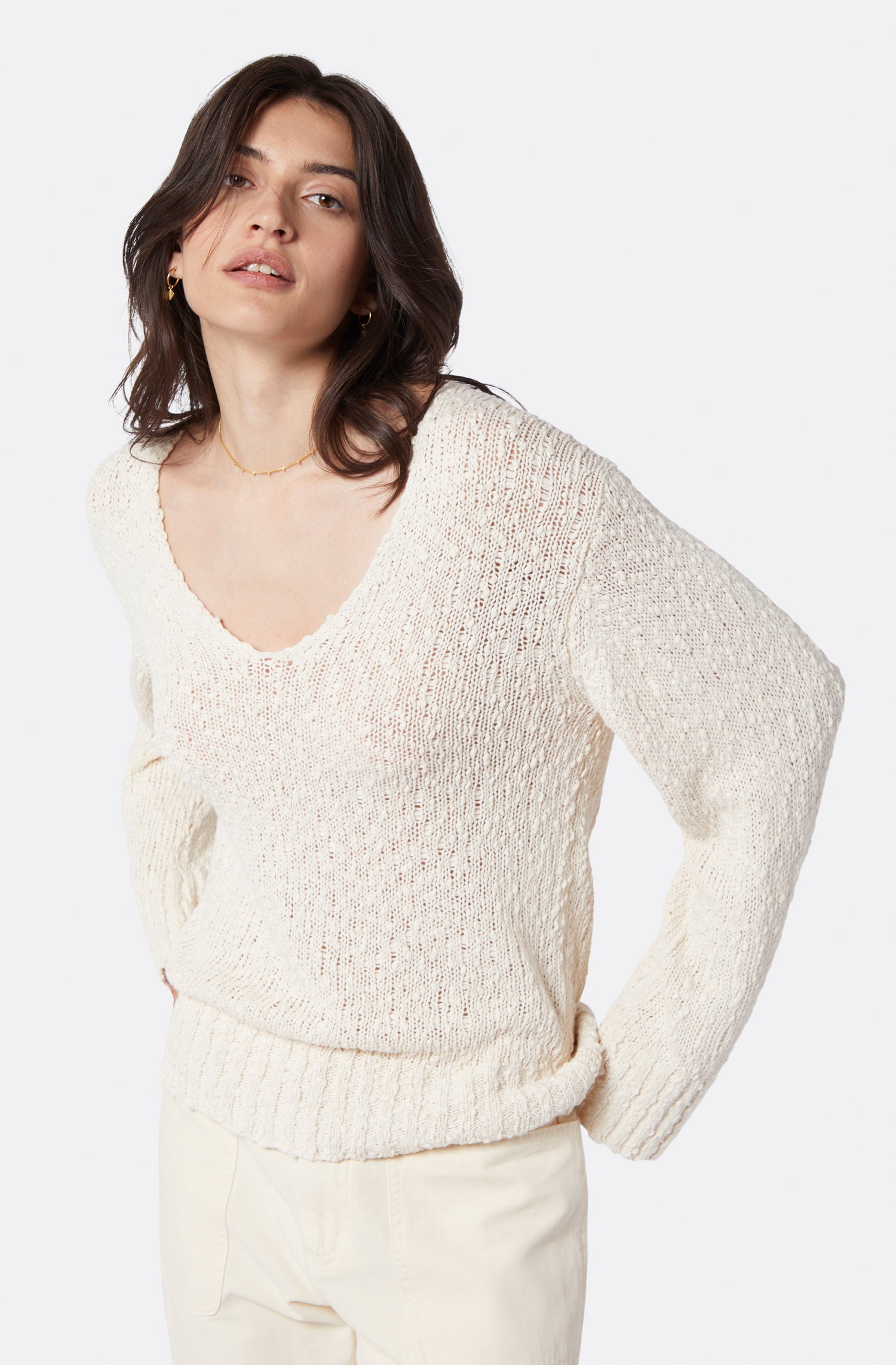 Joie Orian V-neck Sweater In White