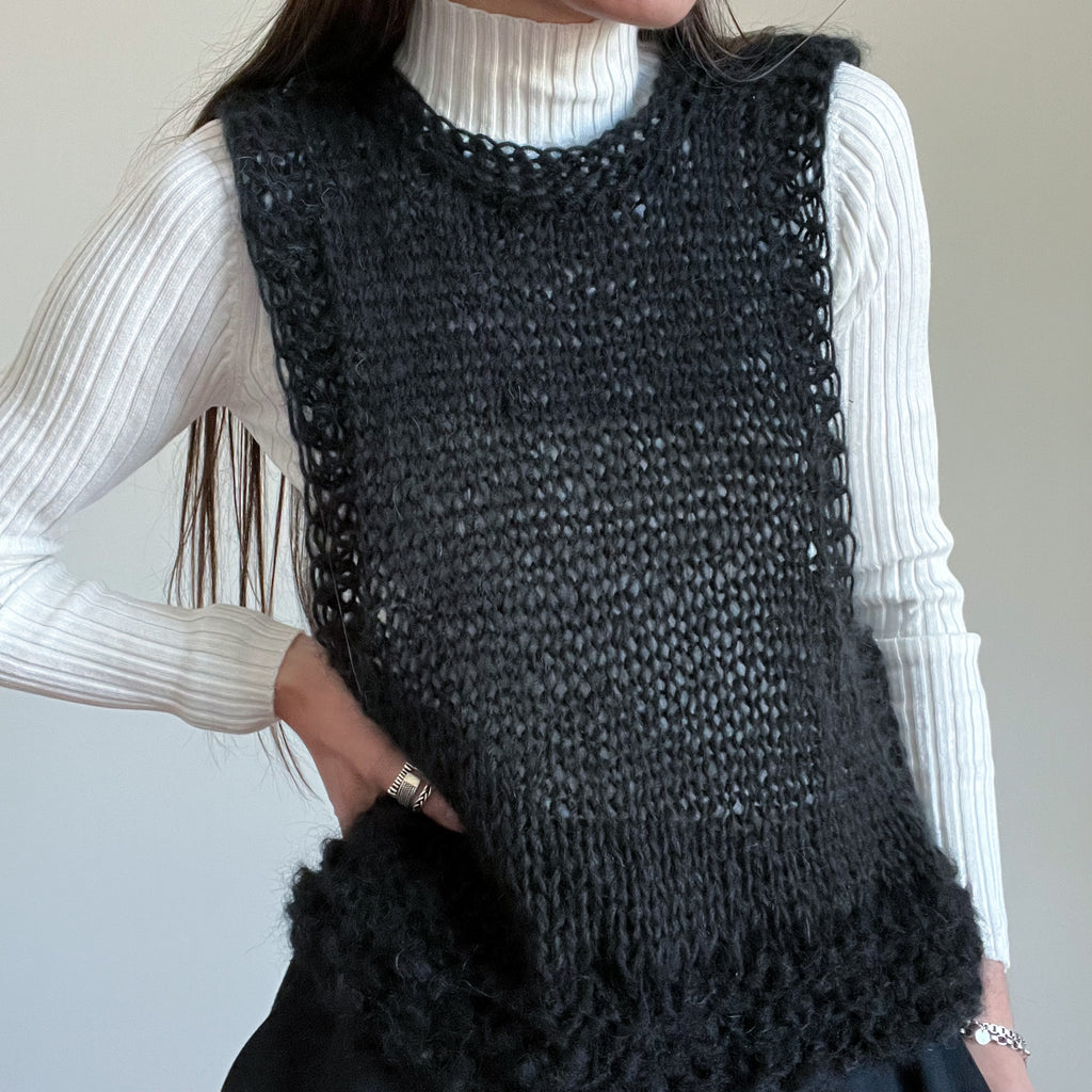 V-Neck Mohair Knitted Vest – YOYO