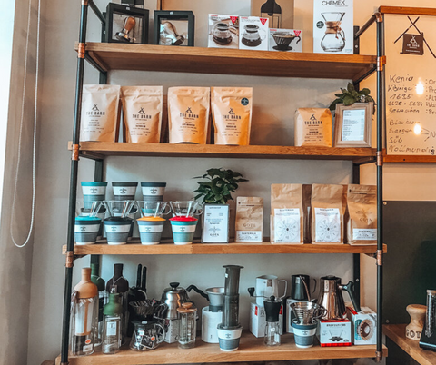 private label coffee display