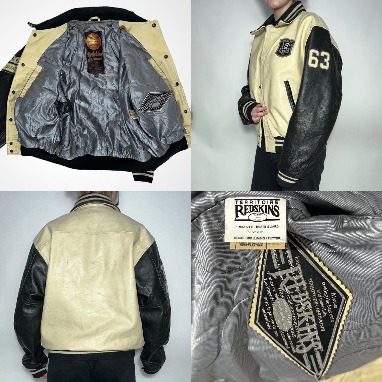 Vintage 90s Redskins leather bomber varsity jacket | Shapiro Selective