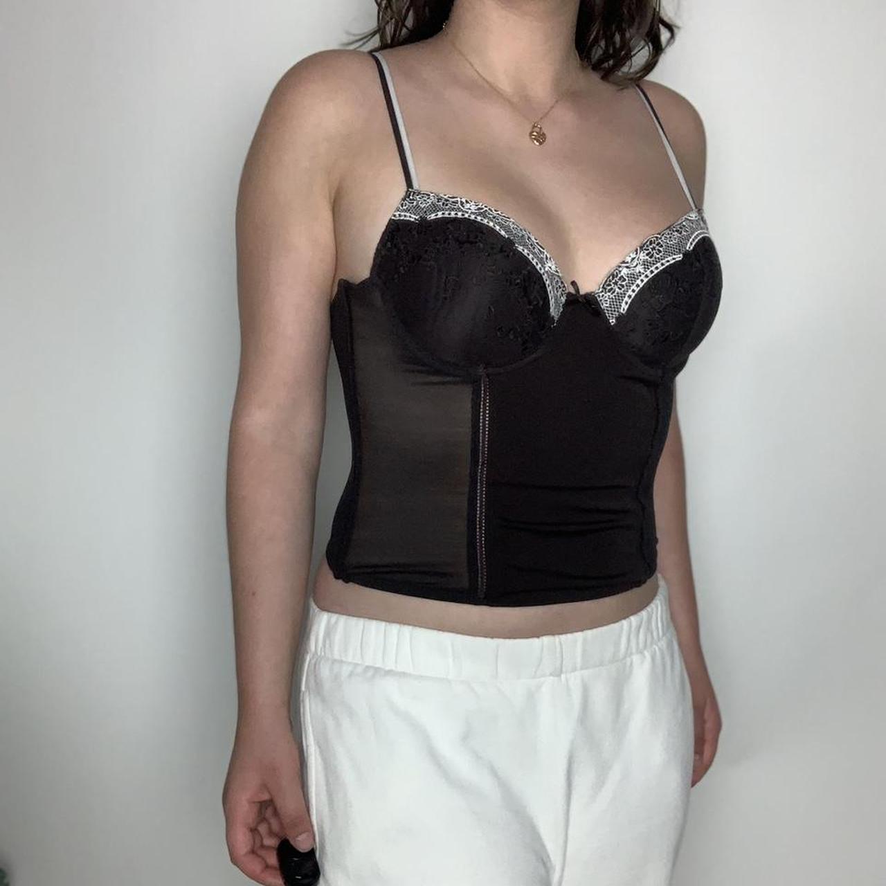 VICTORIA'S SECRET vintage y2k white mesh lace corset lingerie top