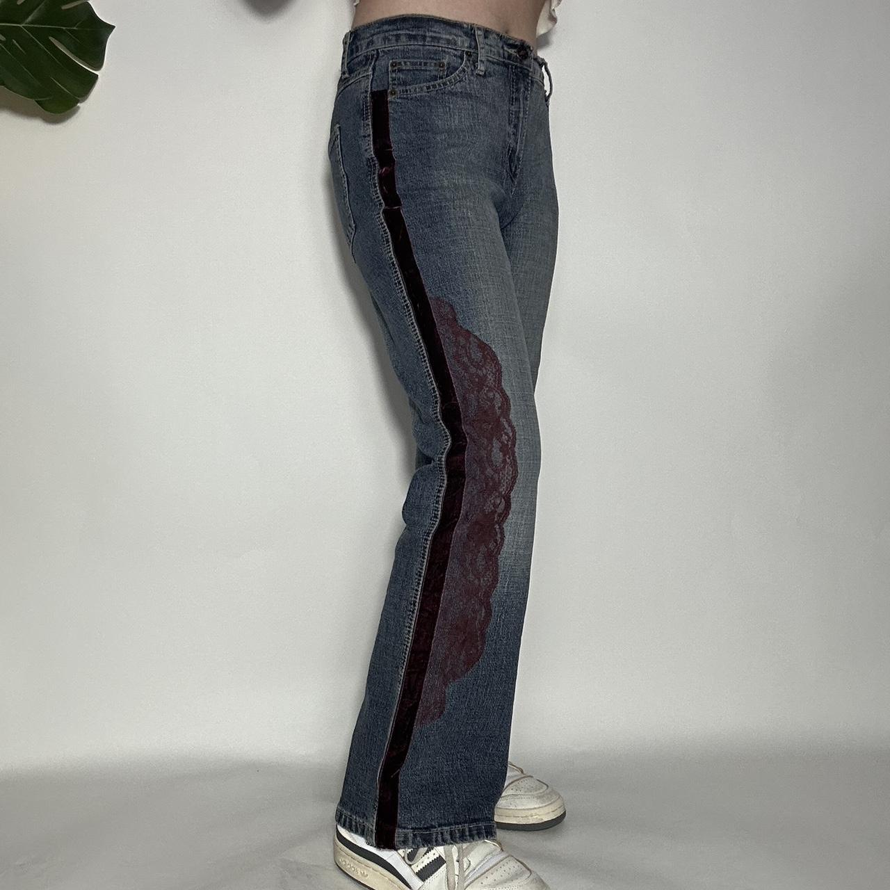 Rare designer Y2K John Richmond low-waist bootcut jeans with 'rich