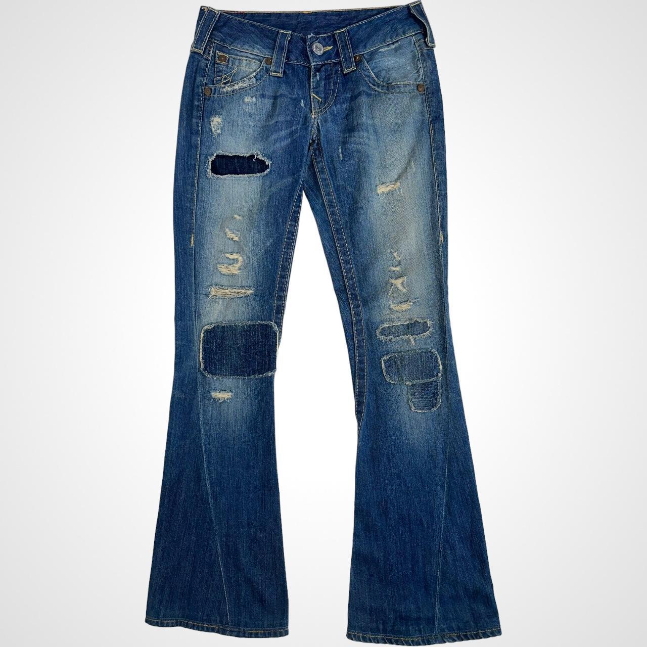 Rare designer Y2K John Richmond low-waist bootcut jeans with 'rich