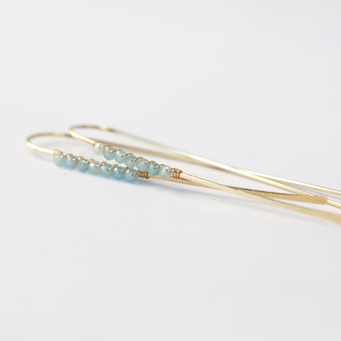 aquamarine earrings handmade by linda trent