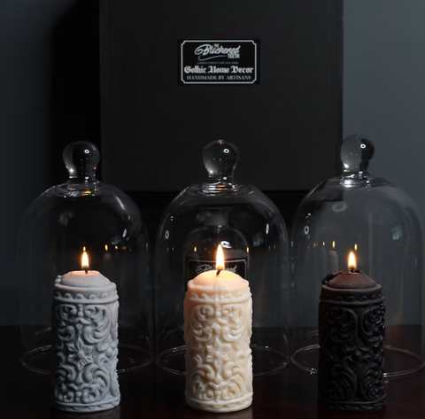 the mildred pillar candle from the blackened teeth