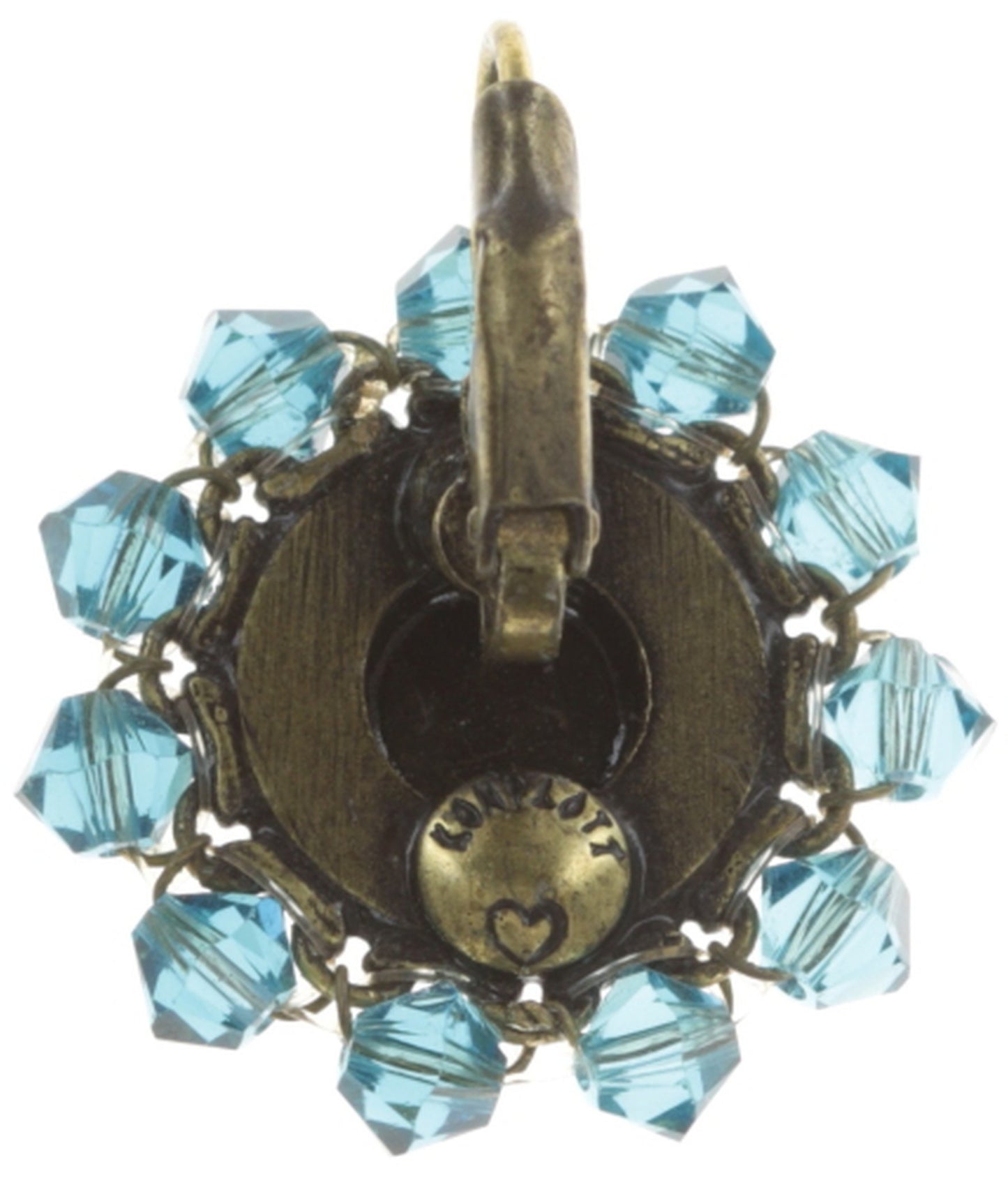 earring eurowire Maharani blue/green antique brass small