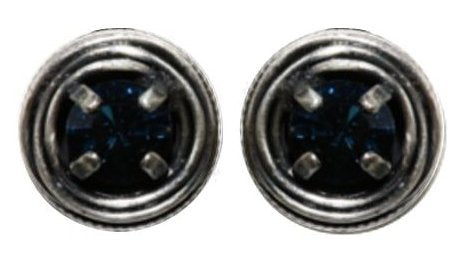 earring stud Cages blue antique silver