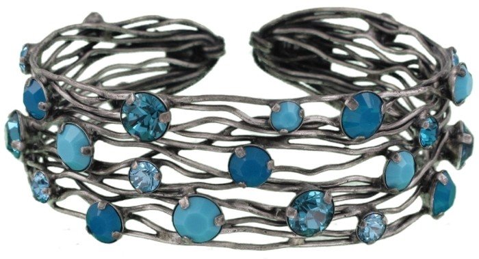 bracelet bangle Cages blue antique silver