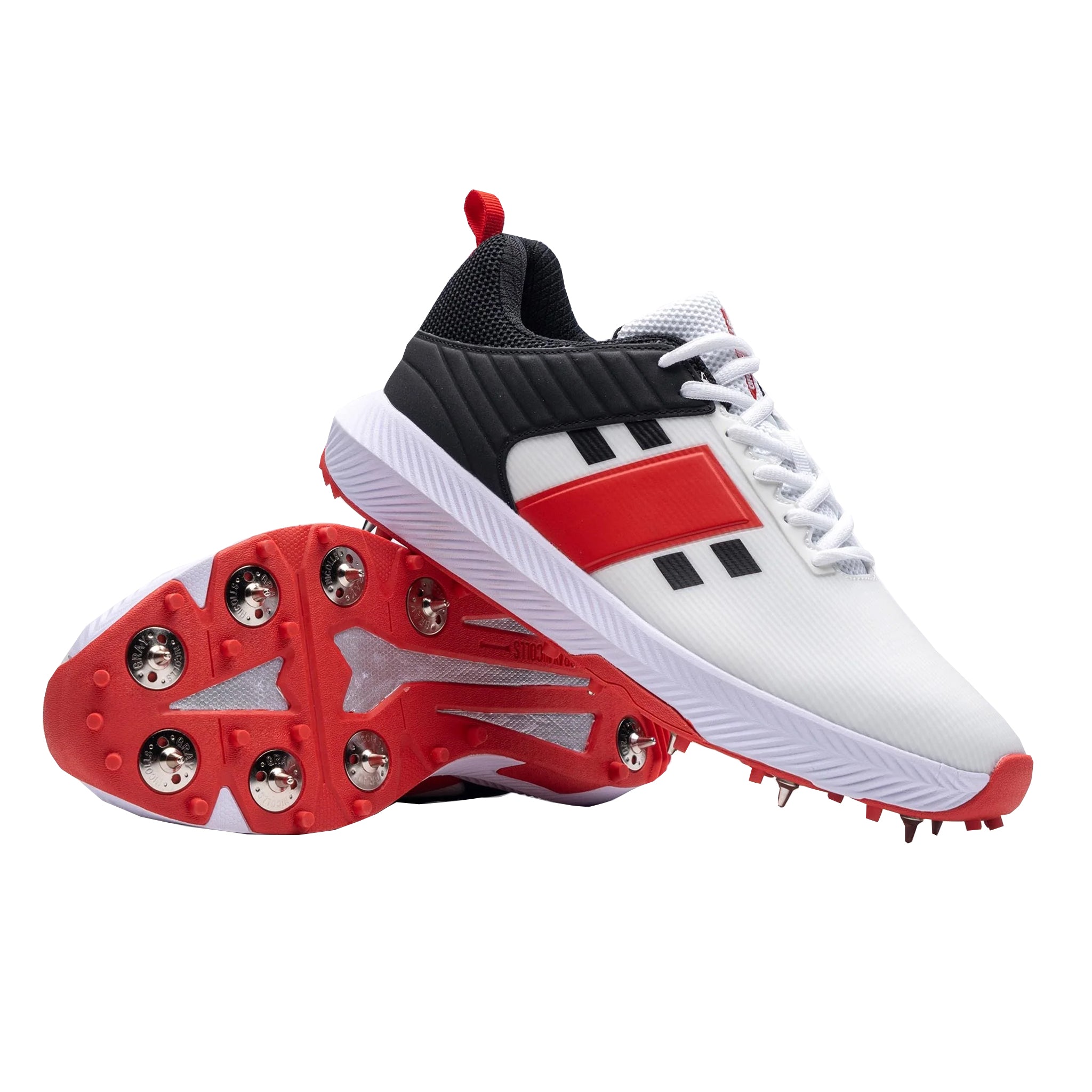 Gray Nicolls Players 3.0 Spike Adult Cricket Shoes 2024: White/Red