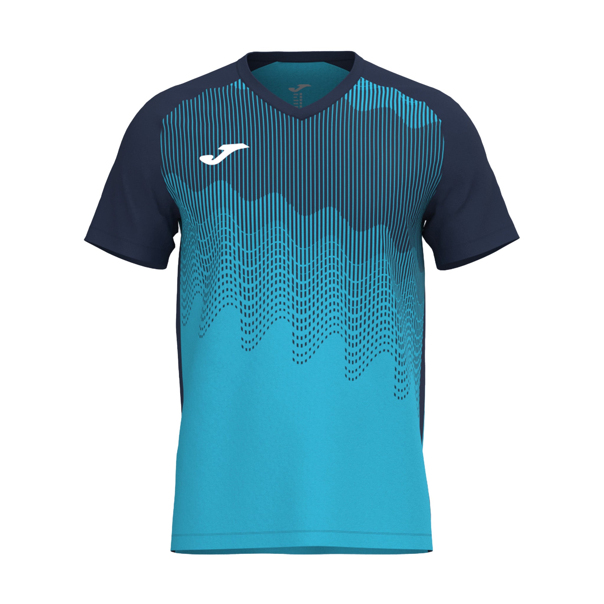 Joma Tiger VI S/S Football Shirt: Turquoise/Navy