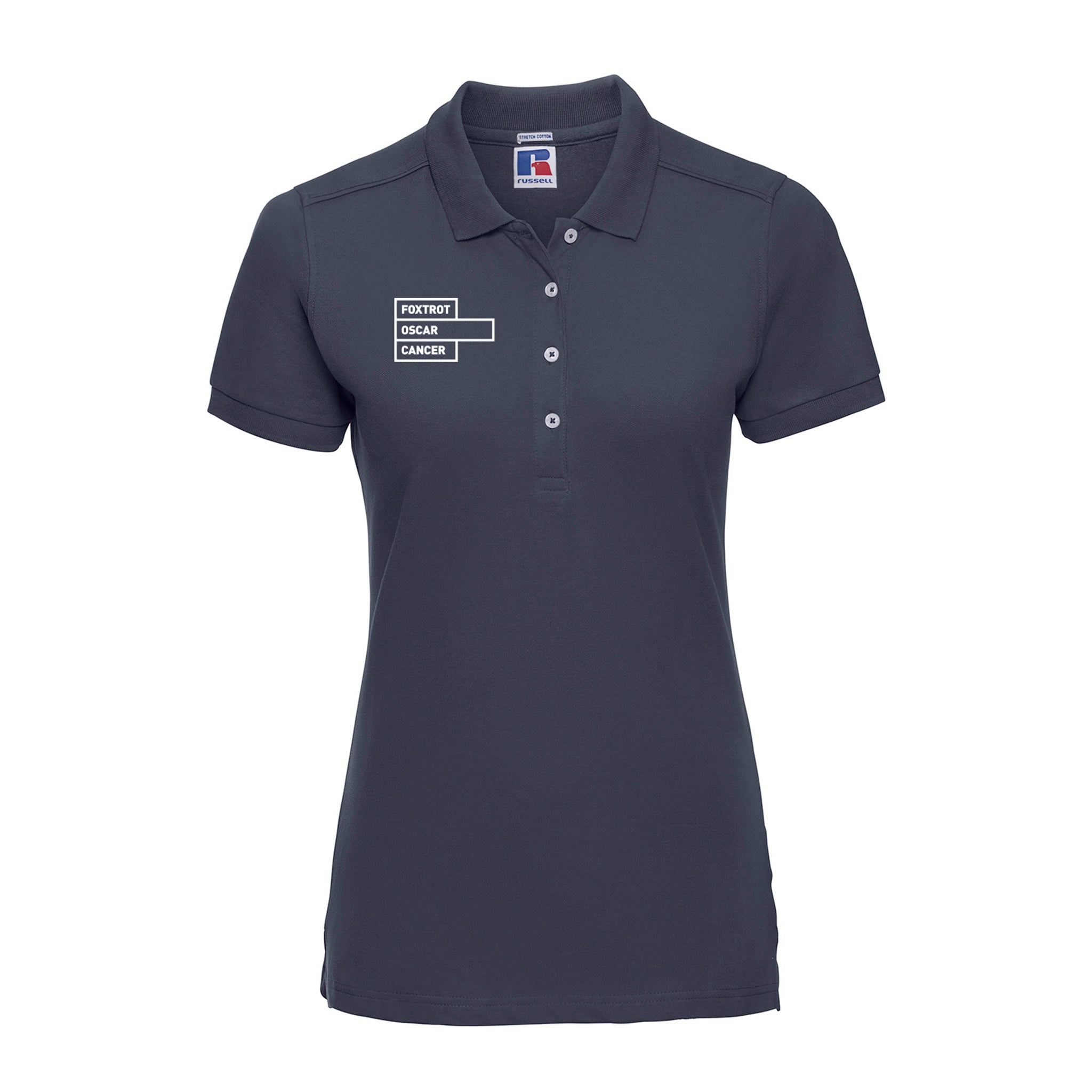 Foxtrot Oscar Womens Stretch Polo Shirt: Navy