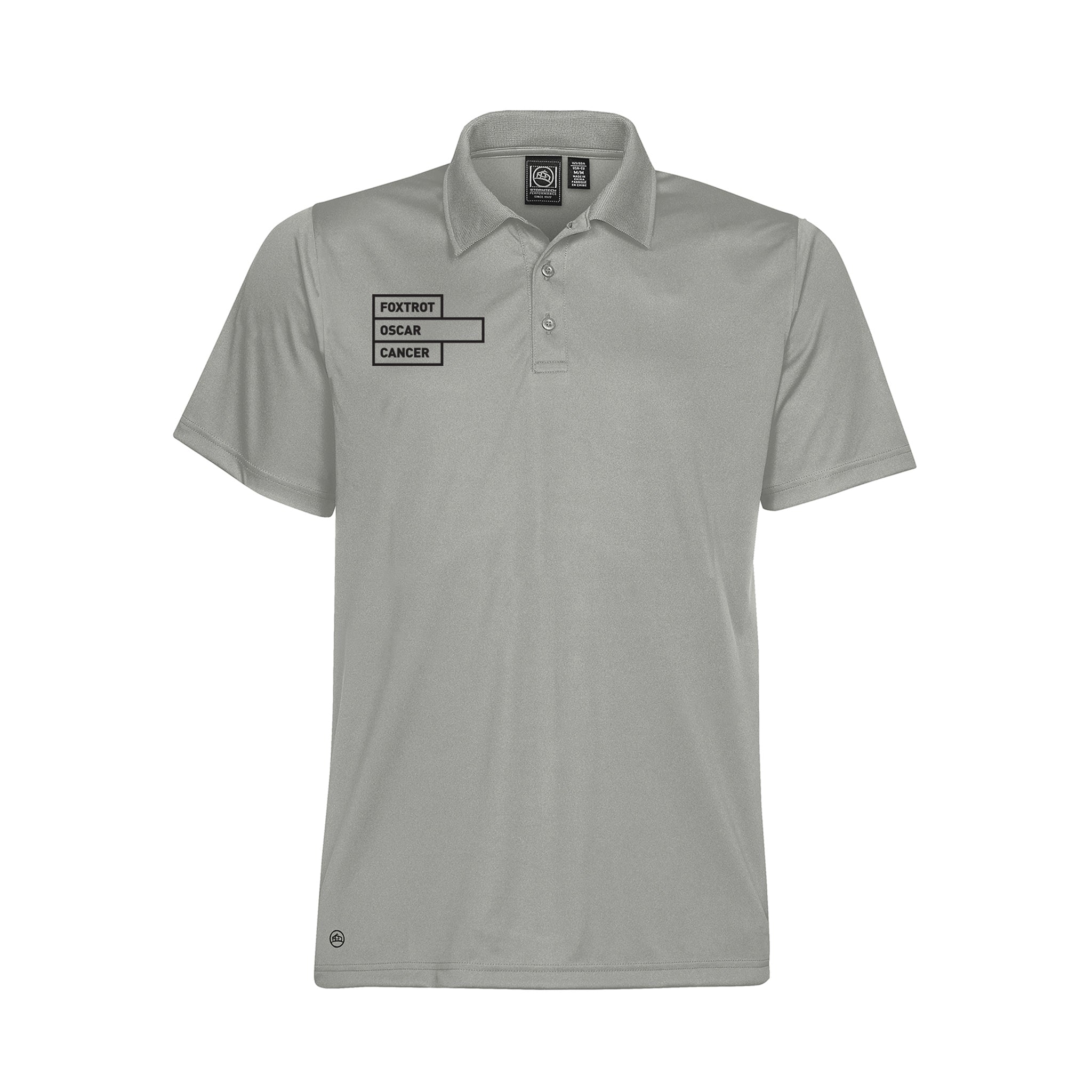 Foxtrot Oscar Polo Shirt: Cool Silver