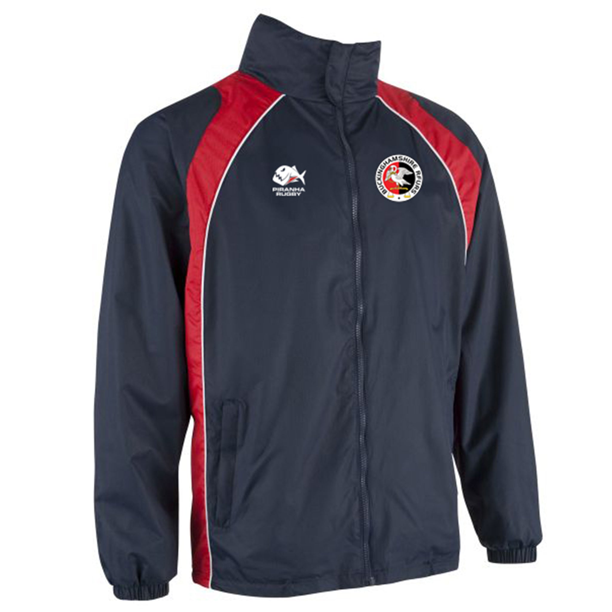 Bucks Refs Soc Rain Jacket: Navy/Red