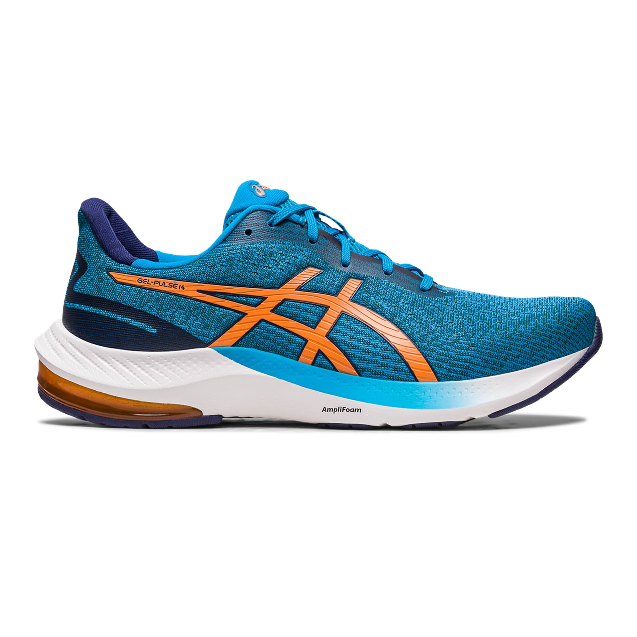 Asics Gel Pulse 14 Mens Running Shoes: Island Blue/Sun Peach