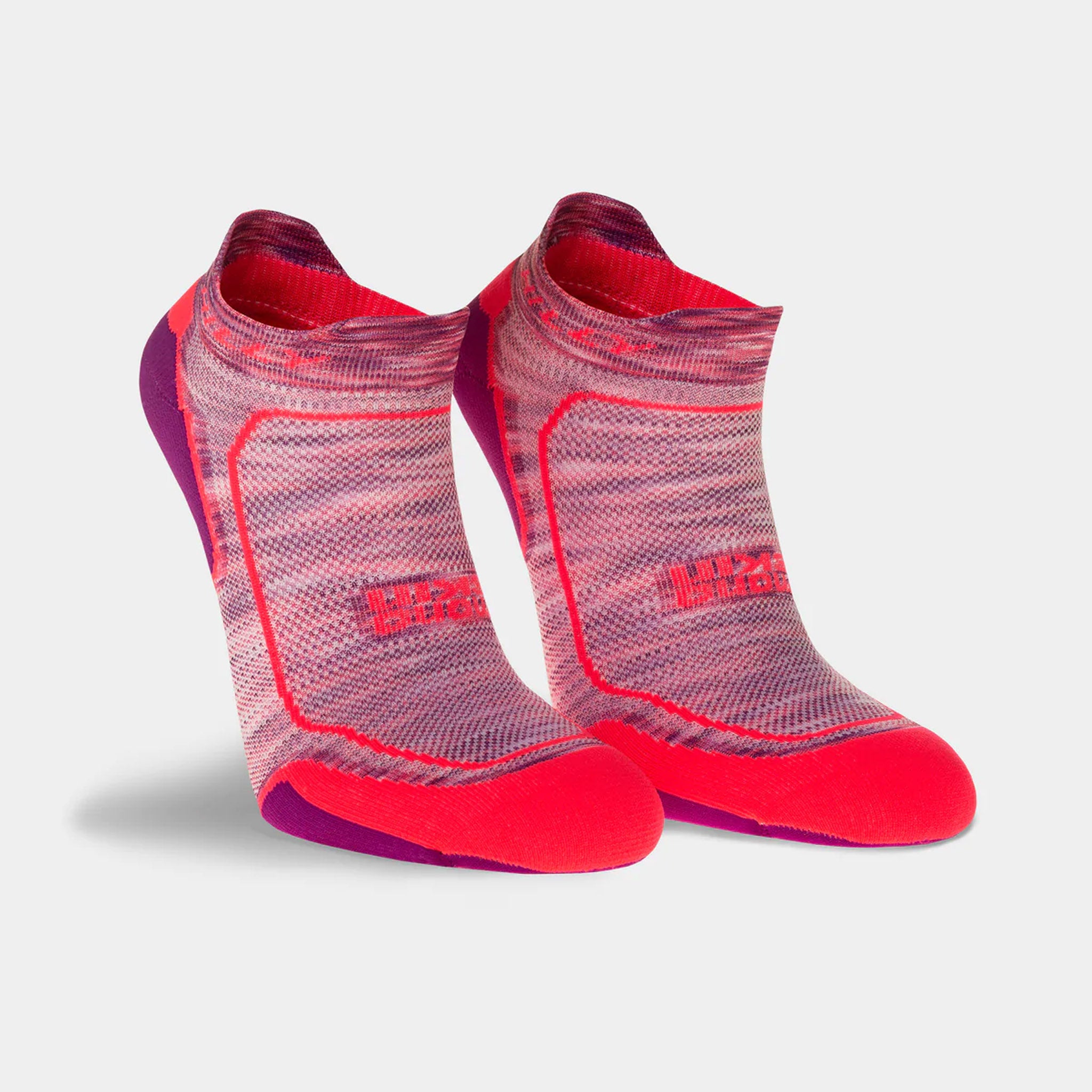 Hilly Womens Active Socklet Min: Hot Coral/Grape Juice