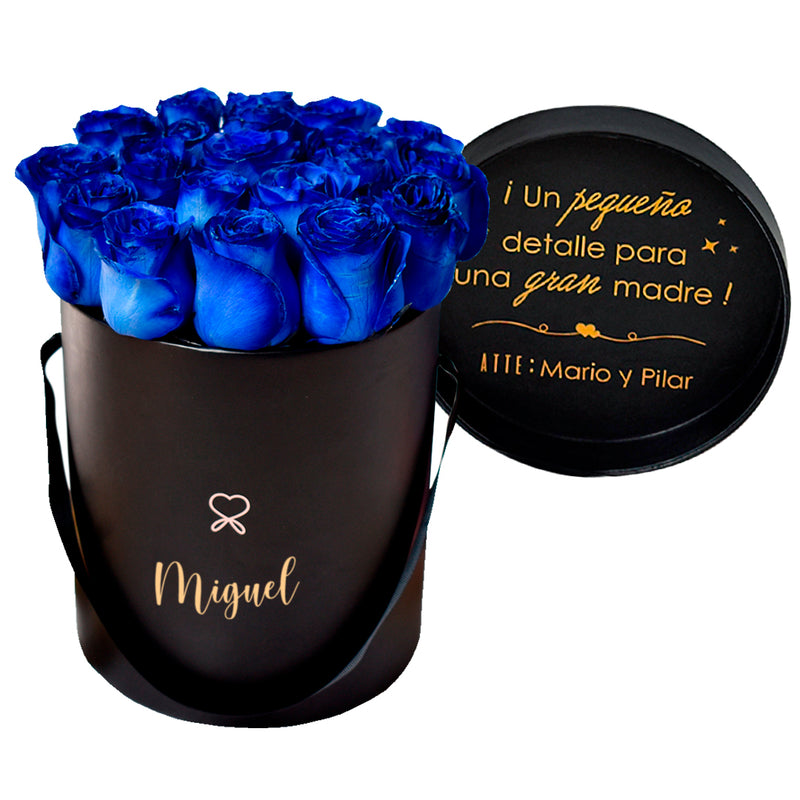 Box Valentina con Rosas Azules Hombre – Florería Bloom