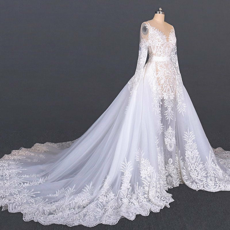 Blue wedding dress from Chantilly lace