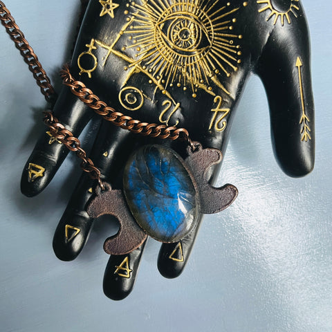 Labradorite Crystal Moon Goddess Jewelry Handmade Necklace