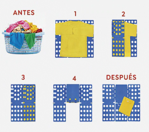  Doblador de ropas ajustable con regalos, molde plástico de  camiseta, doblez, tabla para doblar, doblador de ropa rápido para servicio  de lavandería, FlipFold, BoxLegend : Hogar y Cocina