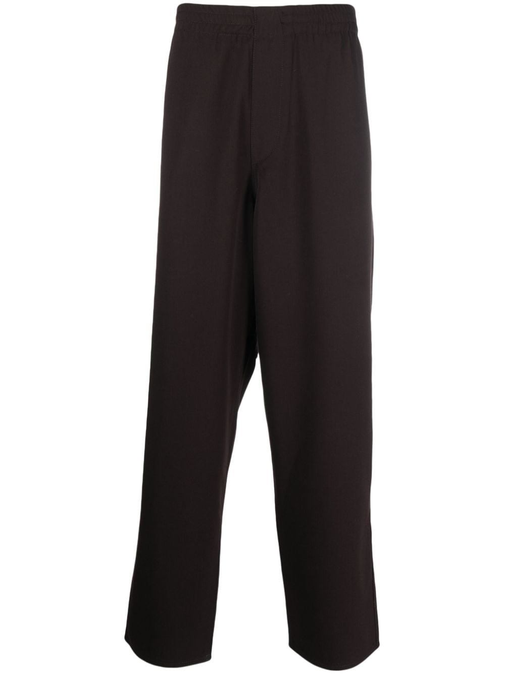 pantalone marrone con elastico in vita