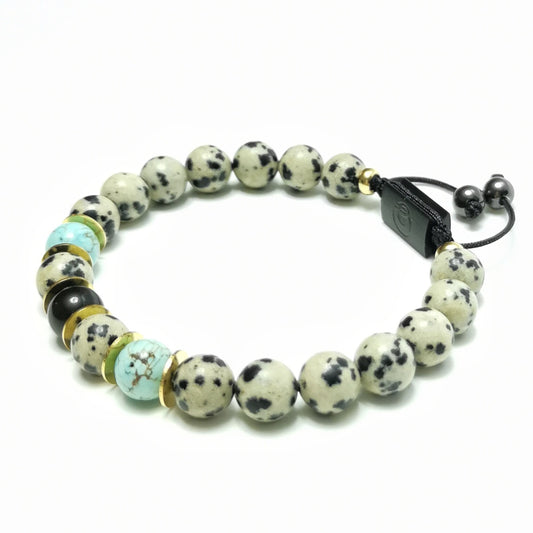 Men's Beaded Bracelet, 8mm Dalmatian Jasper - Clark Pasture