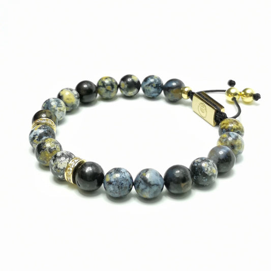 Men's Beaded Bracelet, 8mm Blue Ocean Jasper - Poseidon Memory