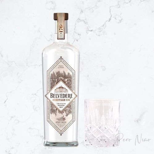 Belvedere Vodka Set 2 verres Natural Signature & 1 bouteille Pure 