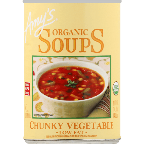 Amy's Organic Soup, Chunky Vegetable Soup, Reduced Sodium, Vegetable