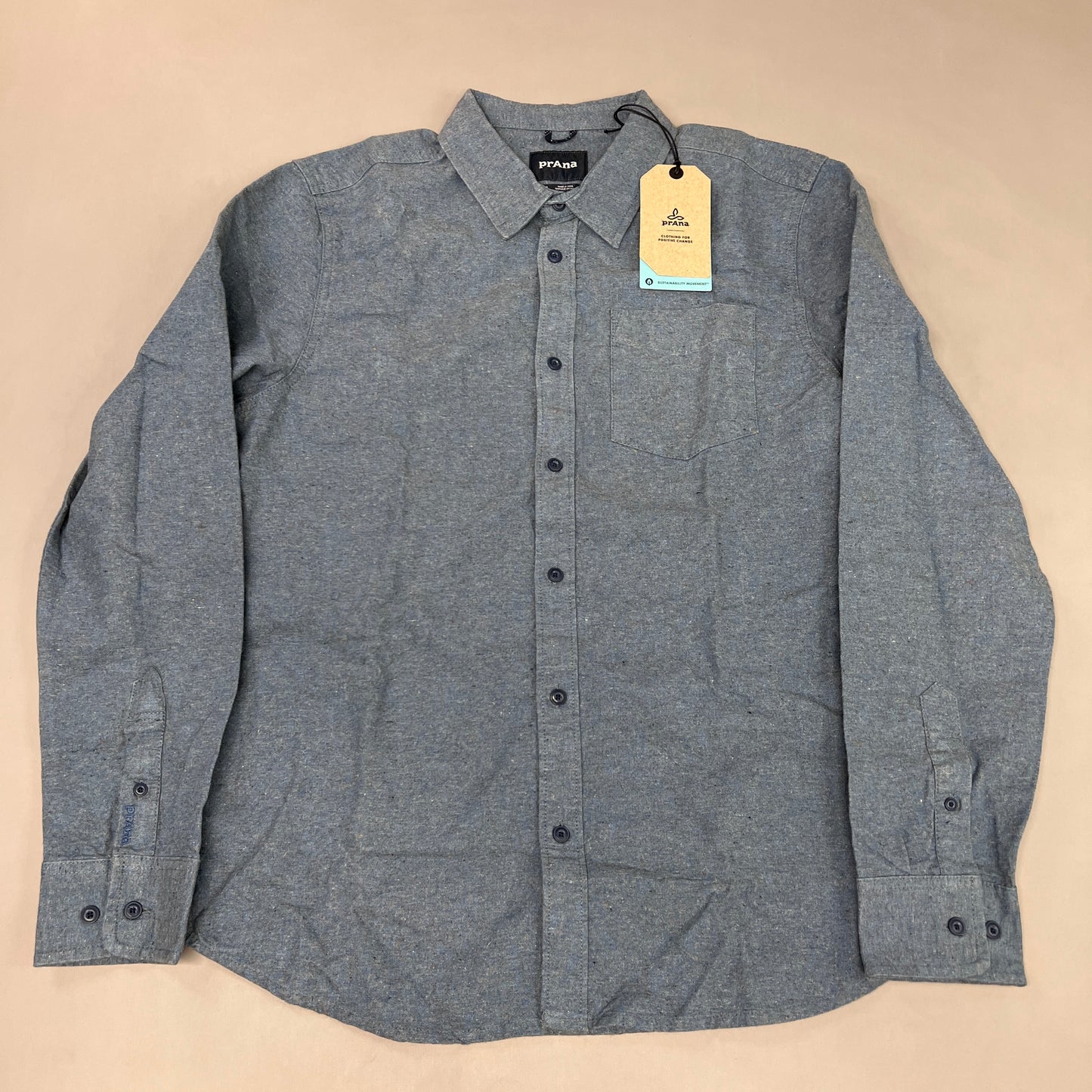 PRANA Hampstead Men's Shirt Sz S Danish Blue 1964421 (New)
